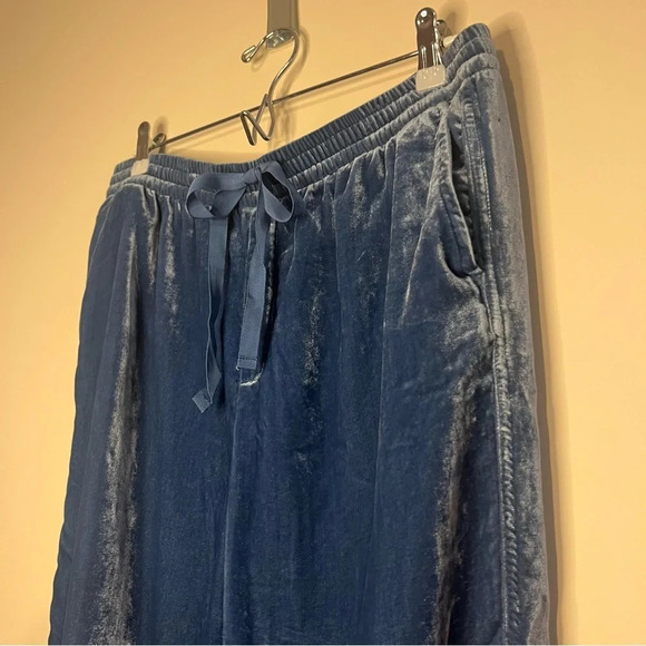 GAP Sporty Drawstring Waist Velvet Blue Joggers - Picture 3 of 9